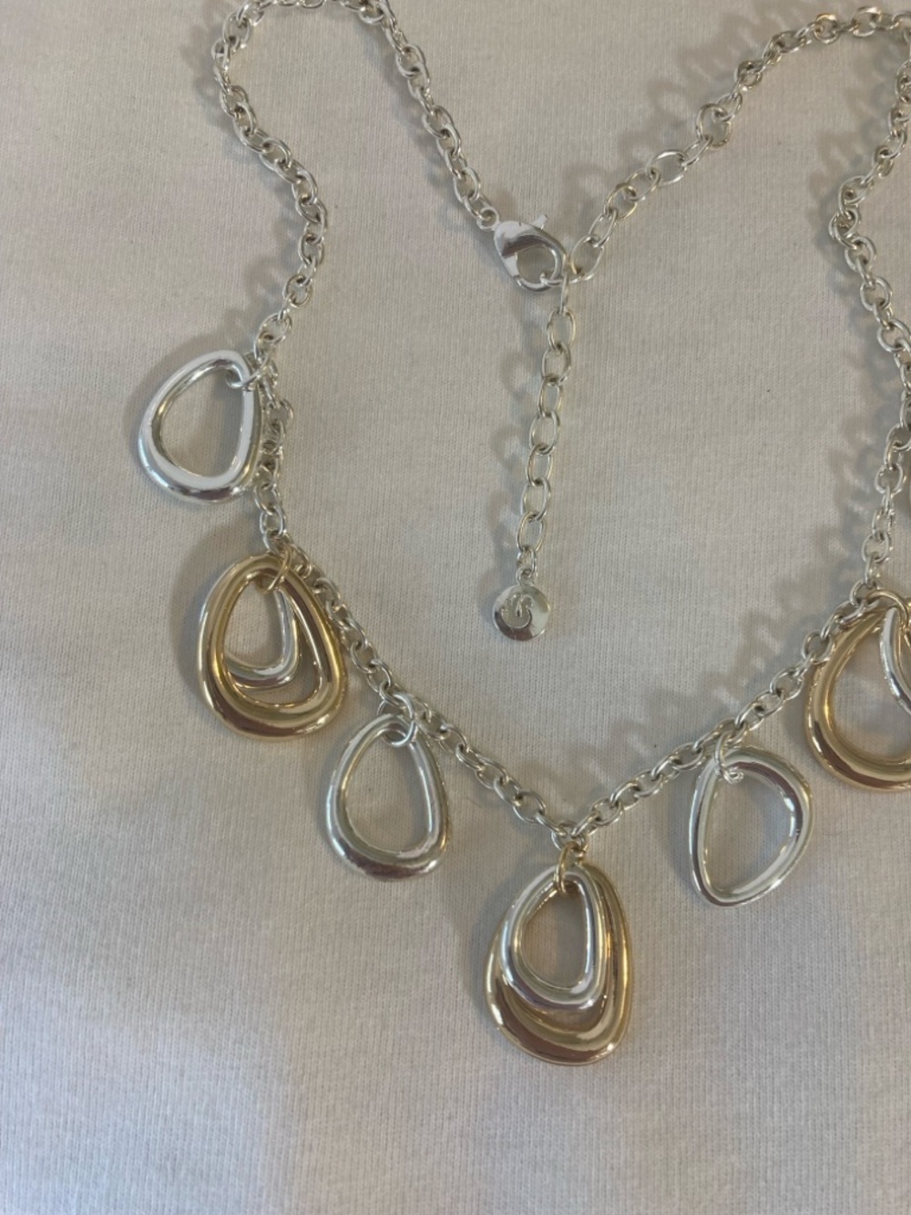 Gloria Vanderbilt Two Tone Dangle Necklace - Picture 4 of 7